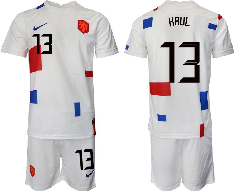 Men 2022 World Cup National Team Netherlands away white #13 Soccer Jersey->portugal jersey->Soccer Country Jersey